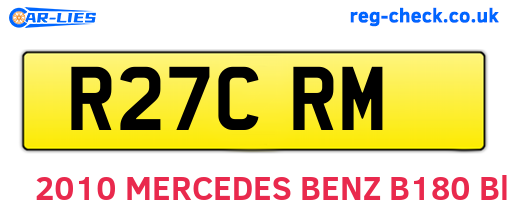 R27CRM are the vehicle registration plates.