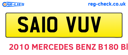 SA10VUV are the vehicle registration plates.