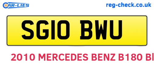 SG10BWU are the vehicle registration plates.