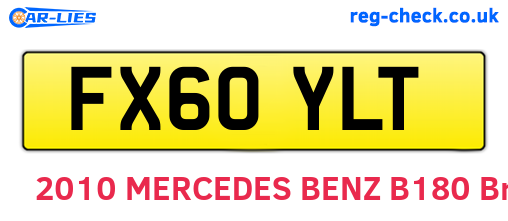 FX60YLT are the vehicle registration plates.