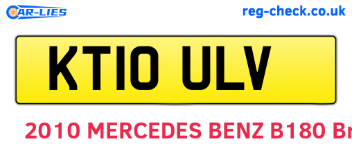 KT10ULV are the vehicle registration plates.