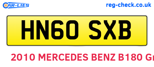 HN60SXB are the vehicle registration plates.