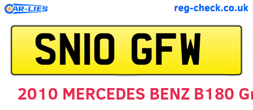 SN10GFW are the vehicle registration plates.