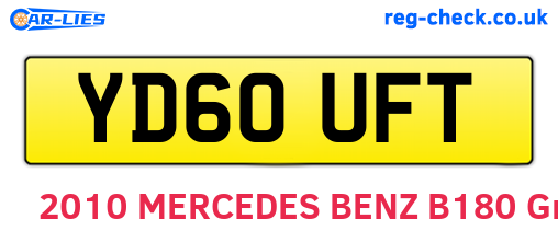 YD60UFT are the vehicle registration plates.