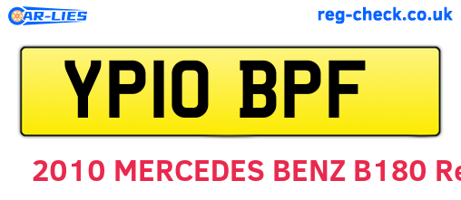 YP10BPF are the vehicle registration plates.