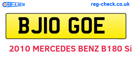 BJ10GOE are the vehicle registration plates.