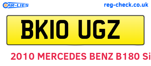 BK10UGZ are the vehicle registration plates.