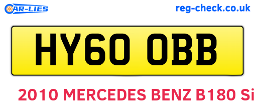 HY60OBB are the vehicle registration plates.