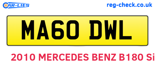 MA60DWL are the vehicle registration plates.