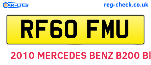 RF60FMU are the vehicle registration plates.