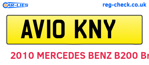 AV10KNY are the vehicle registration plates.