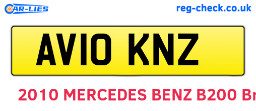 AV10KNZ are the vehicle registration plates.