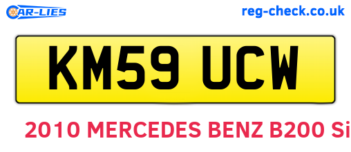 KM59UCW are the vehicle registration plates.