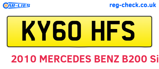 KY60HFS are the vehicle registration plates.