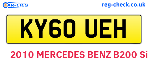 KY60UEH are the vehicle registration plates.