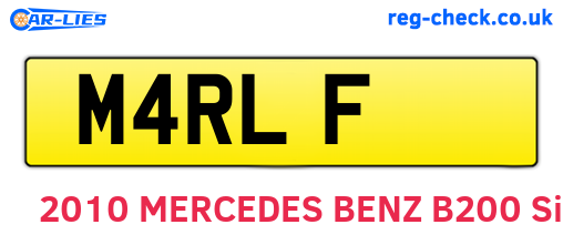 M4RLF are the vehicle registration plates.