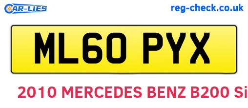 ML60PYX are the vehicle registration plates.