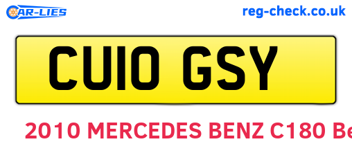 CU10GSY are the vehicle registration plates.