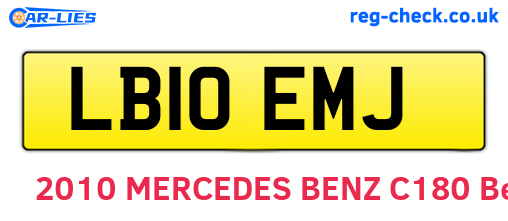 LB10EMJ are the vehicle registration plates.