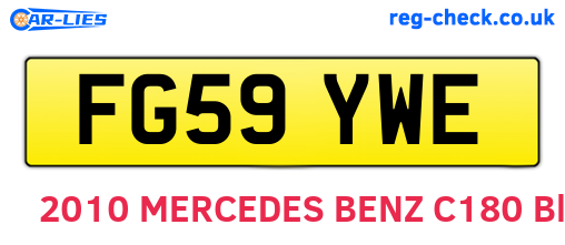 FG59YWE are the vehicle registration plates.