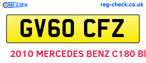 GV60CFZ are the vehicle registration plates.