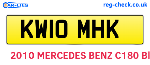 KW10MHK are the vehicle registration plates.