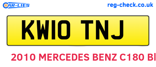 KW10TNJ are the vehicle registration plates.