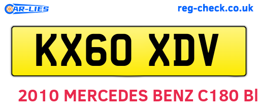 KX60XDV are the vehicle registration plates.