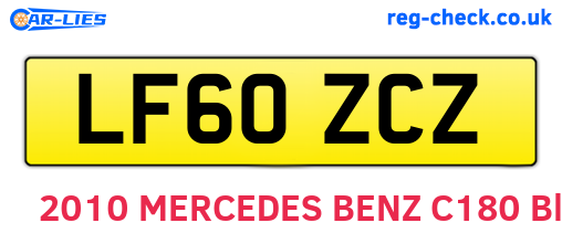 LF60ZCZ are the vehicle registration plates.