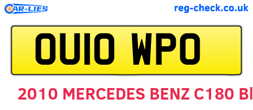 OU10WPO are the vehicle registration plates.