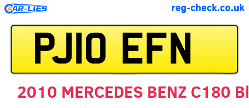 PJ10EFN are the vehicle registration plates.