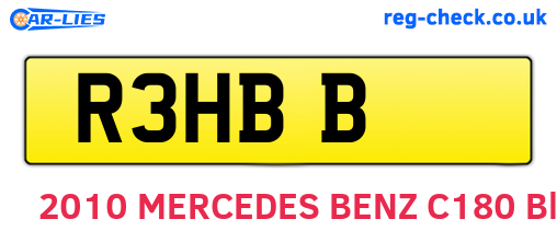 R3HBB are the vehicle registration plates.