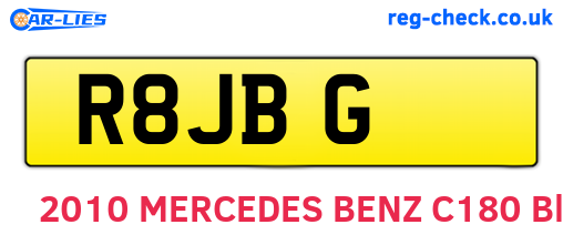 R8JBG are the vehicle registration plates.
