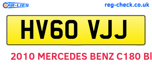 HV60VJJ are the vehicle registration plates.