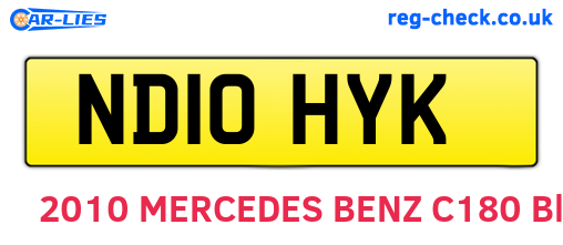 ND10HYK are the vehicle registration plates.