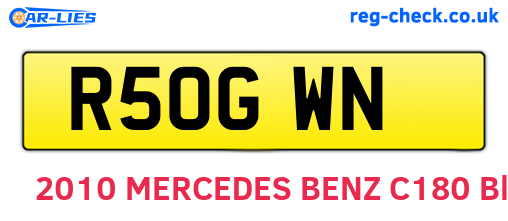 R50GWN are the vehicle registration plates.