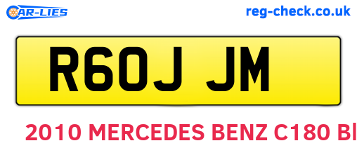 R60JJM are the vehicle registration plates.