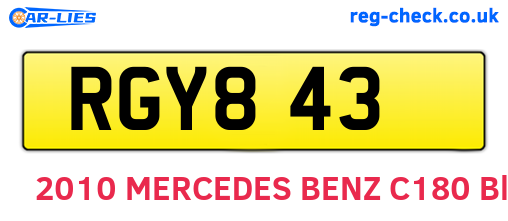 RGY843 are the vehicle registration plates.