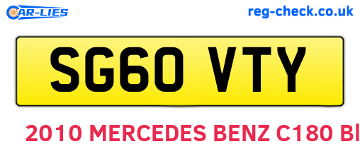 SG60VTY are the vehicle registration plates.