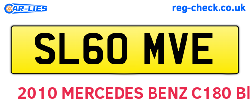 SL60MVE are the vehicle registration plates.