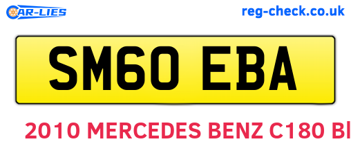SM60EBA are the vehicle registration plates.