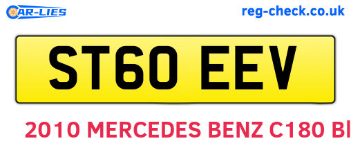 ST60EEV are the vehicle registration plates.