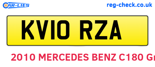 KV10RZA are the vehicle registration plates.