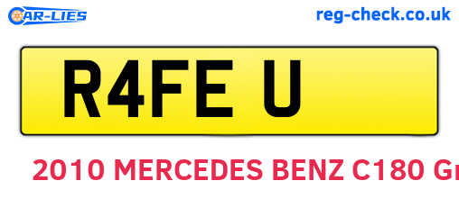 R4FEU are the vehicle registration plates.