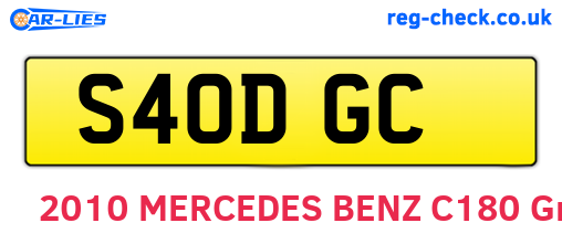 S40DGC are the vehicle registration plates.
