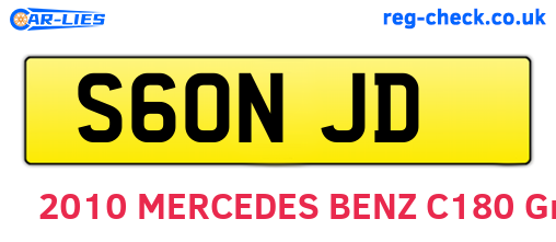 S60NJD are the vehicle registration plates.