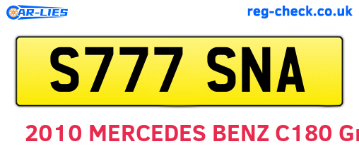 S777SNA are the vehicle registration plates.