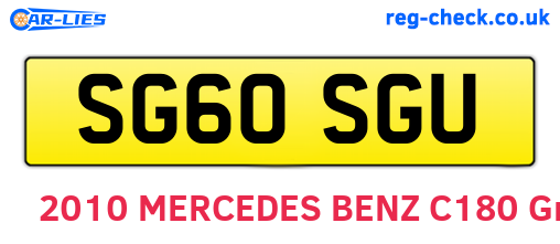 SG60SGU are the vehicle registration plates.