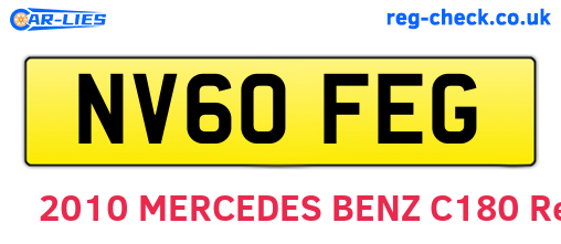 NV60FEG are the vehicle registration plates.
