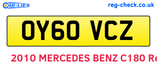 OY60VCZ are the vehicle registration plates.